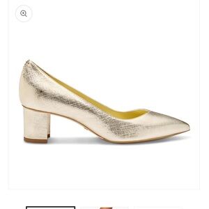 Sarah Flint Gold Textured Block Heels